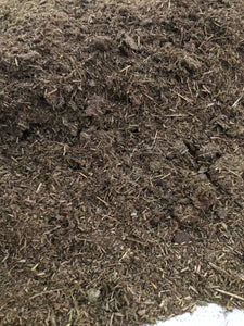 Dry shredded horse manure